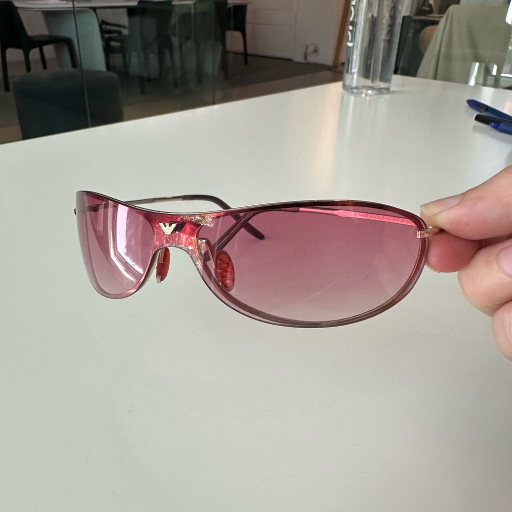 Emporio Armani Women’s Pink Gradient Shield Sunglasses